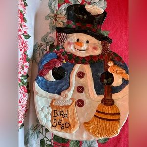 Snowman Christmas platter